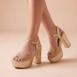 Sandales Plateforme Soirée Gold Lux – Image 3