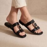 Claquettes Cuir Minimalistes Onyx – Image 4