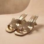 Mules Prisme Talon Géométrique Strass